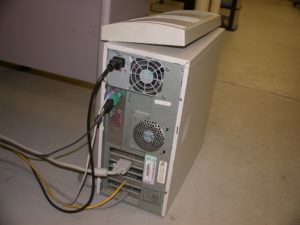 Rear of PC showing Power Supply